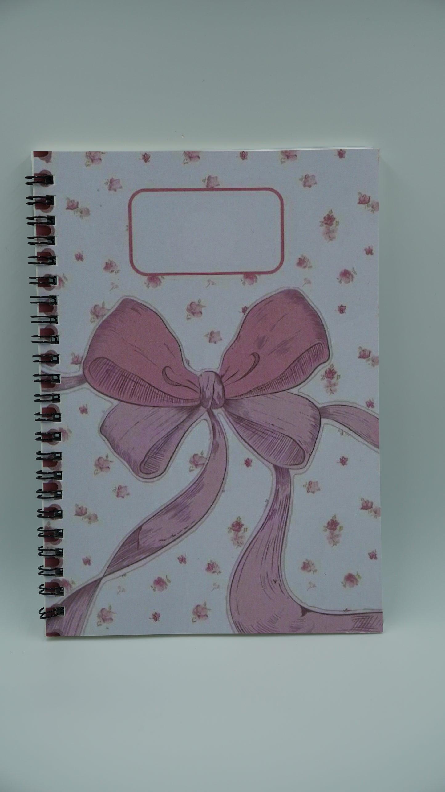 Vintage Chic Pink Bow A6 Spiral Notebook - Cute  Classy