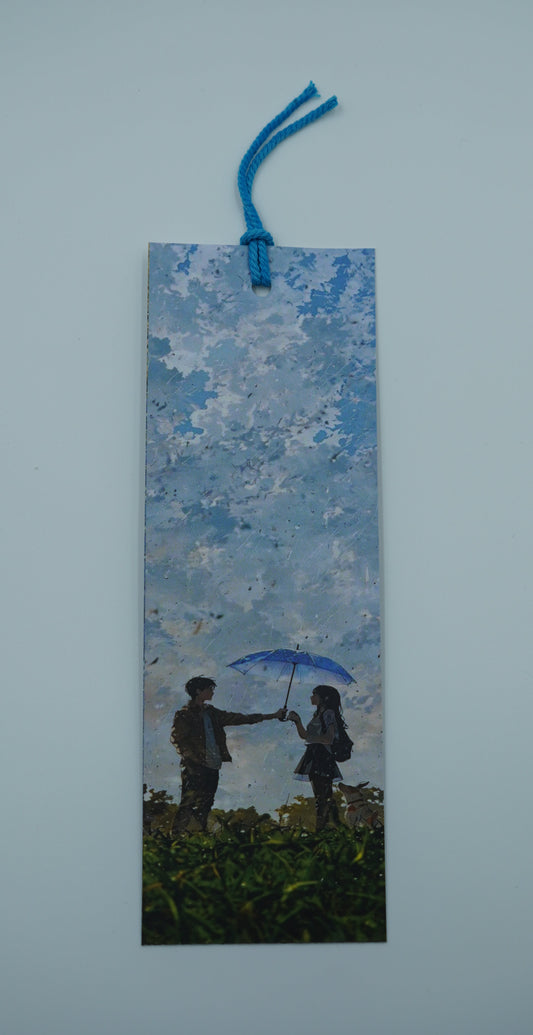 Shared Umbrella Romance Bookmark