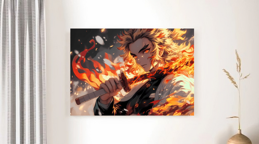 Rengoku A3 Wallposter Sticker – Flame Hashira Power