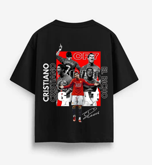 Oversized CR7 Graphic T-Shirt – Premium Heavy Cotton Football tshirt