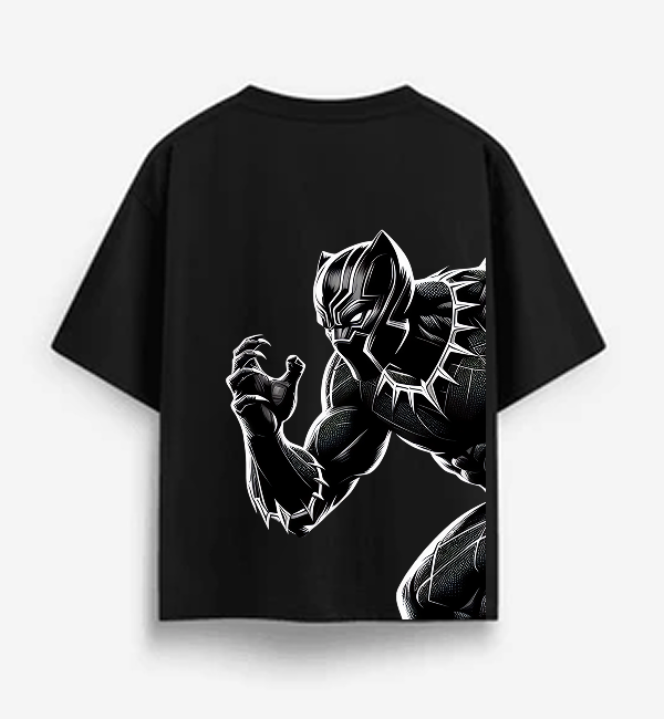 Oversized Black Panther Graphic T-Shirt – Premium Heavy Cotton