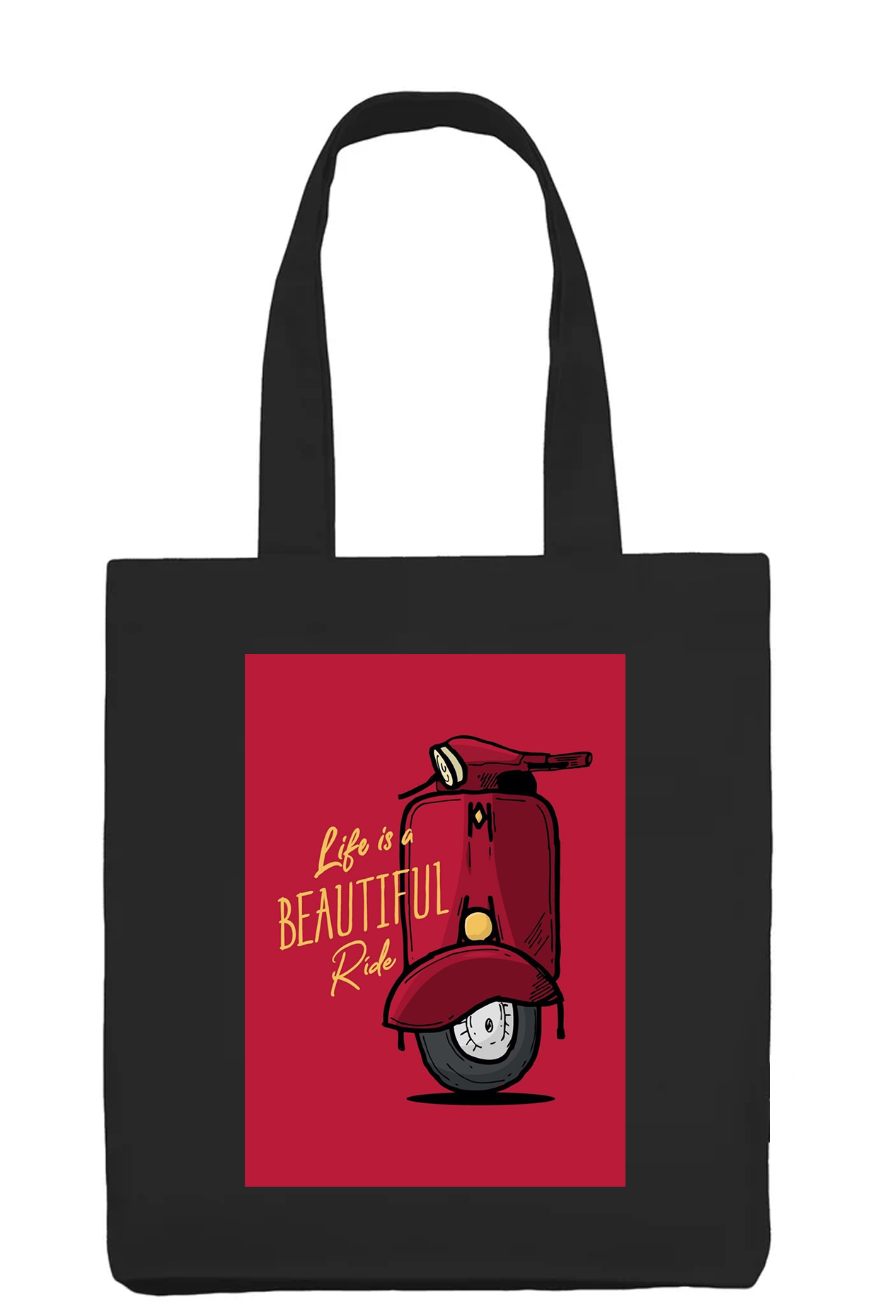 Vintage Scooter Beautiful Ride Black Tote