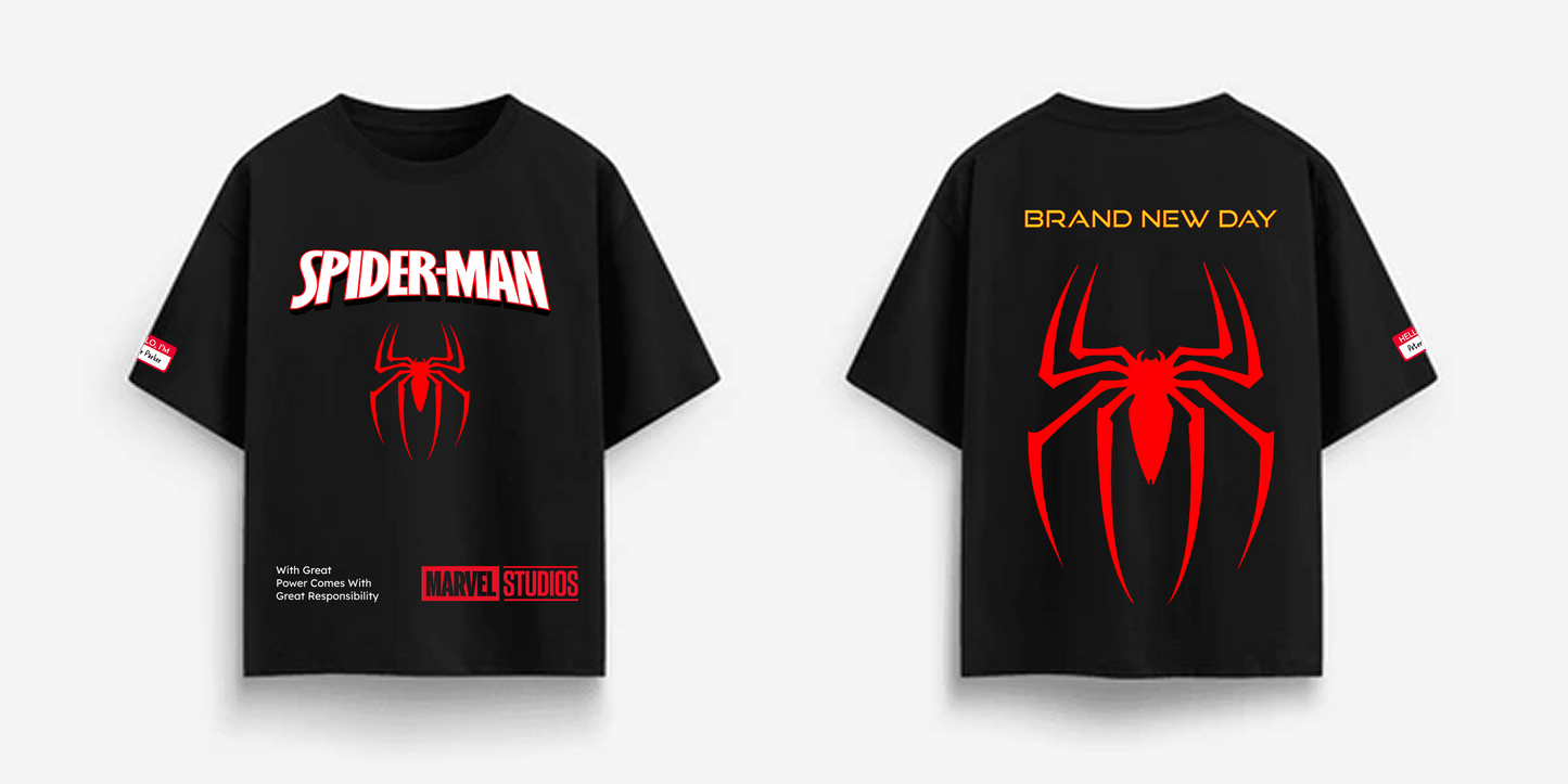 Spider-Man "Brand New Day" Oversized T-Shirt | Premium Cotton | Black