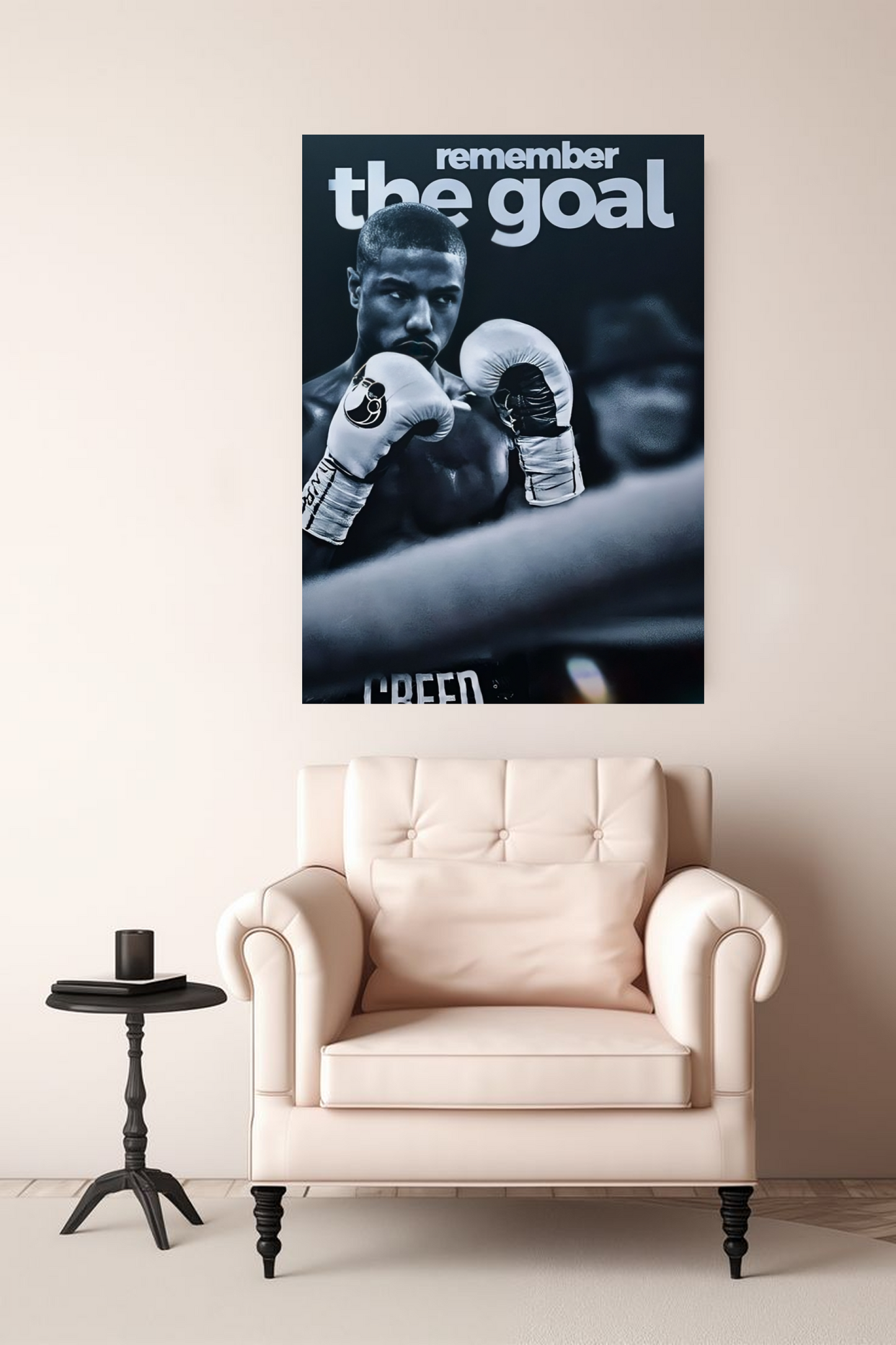 Adonis Creed Remember The GOAL Black & White A4 Poster