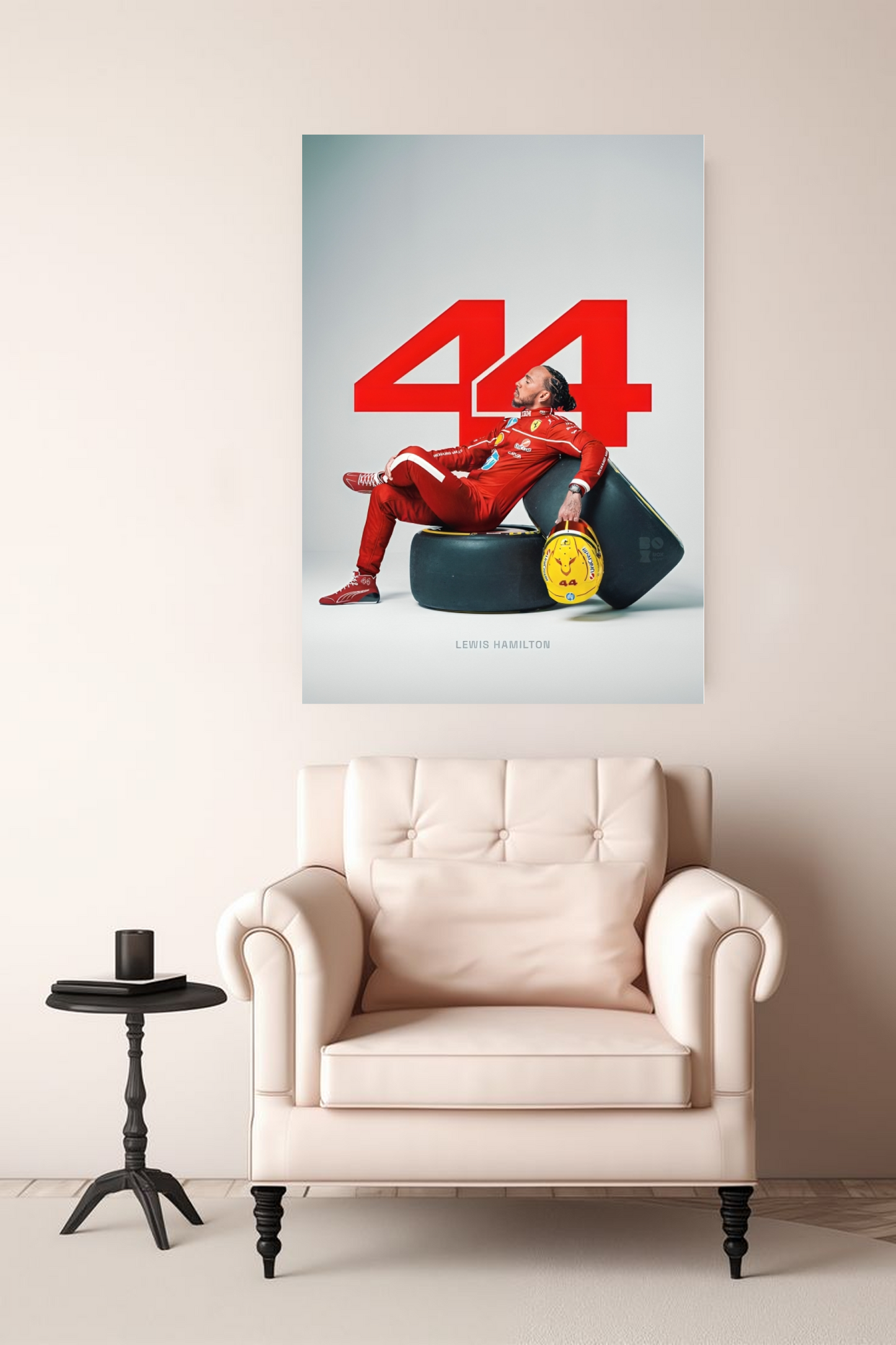 Lewis Hamilton No.44 A4 Poster  Ferrari Suit Concept Art