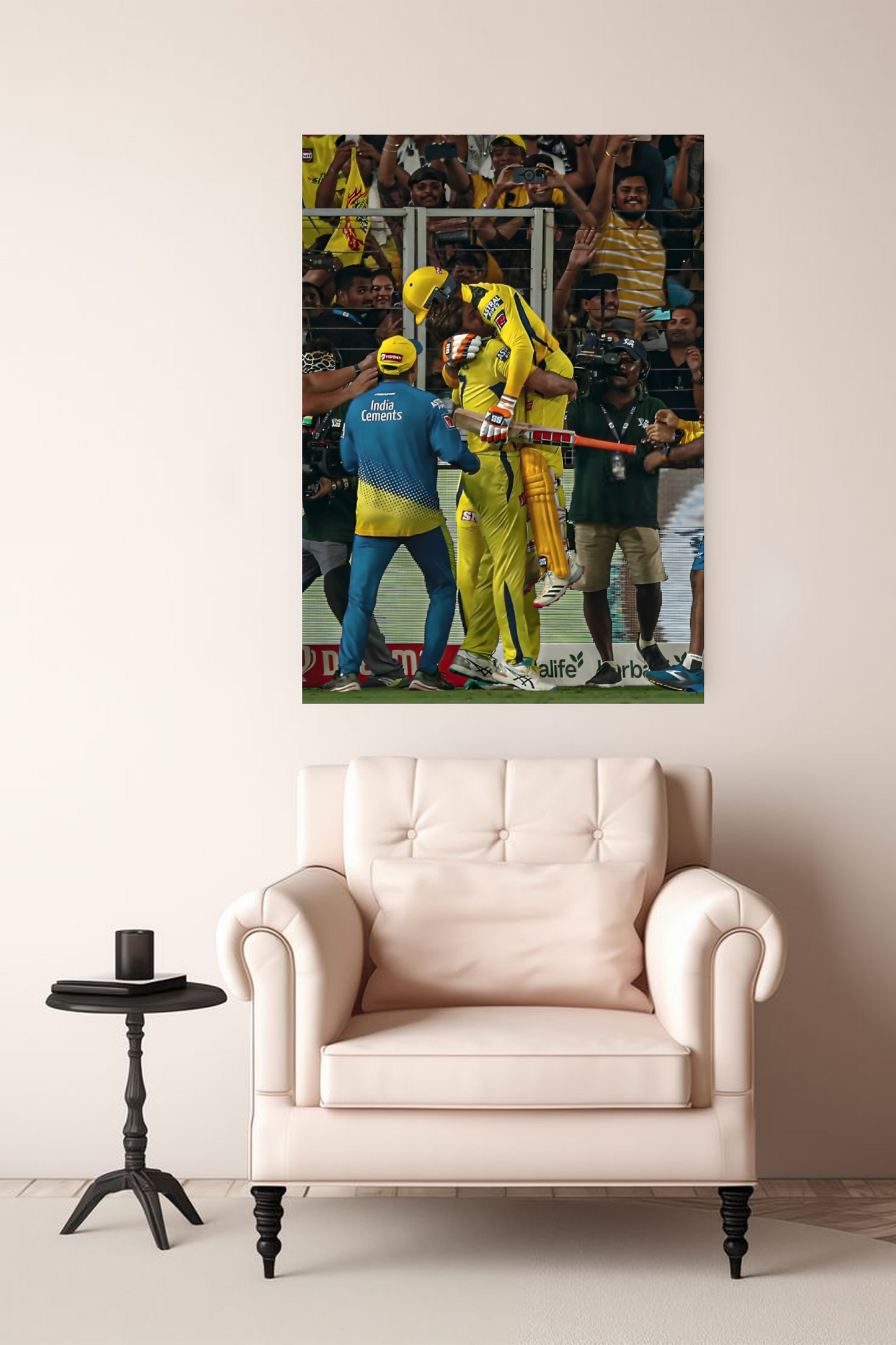 CSK Hug of Champions A4 Sticker Poster - Dhoni & Jadeja