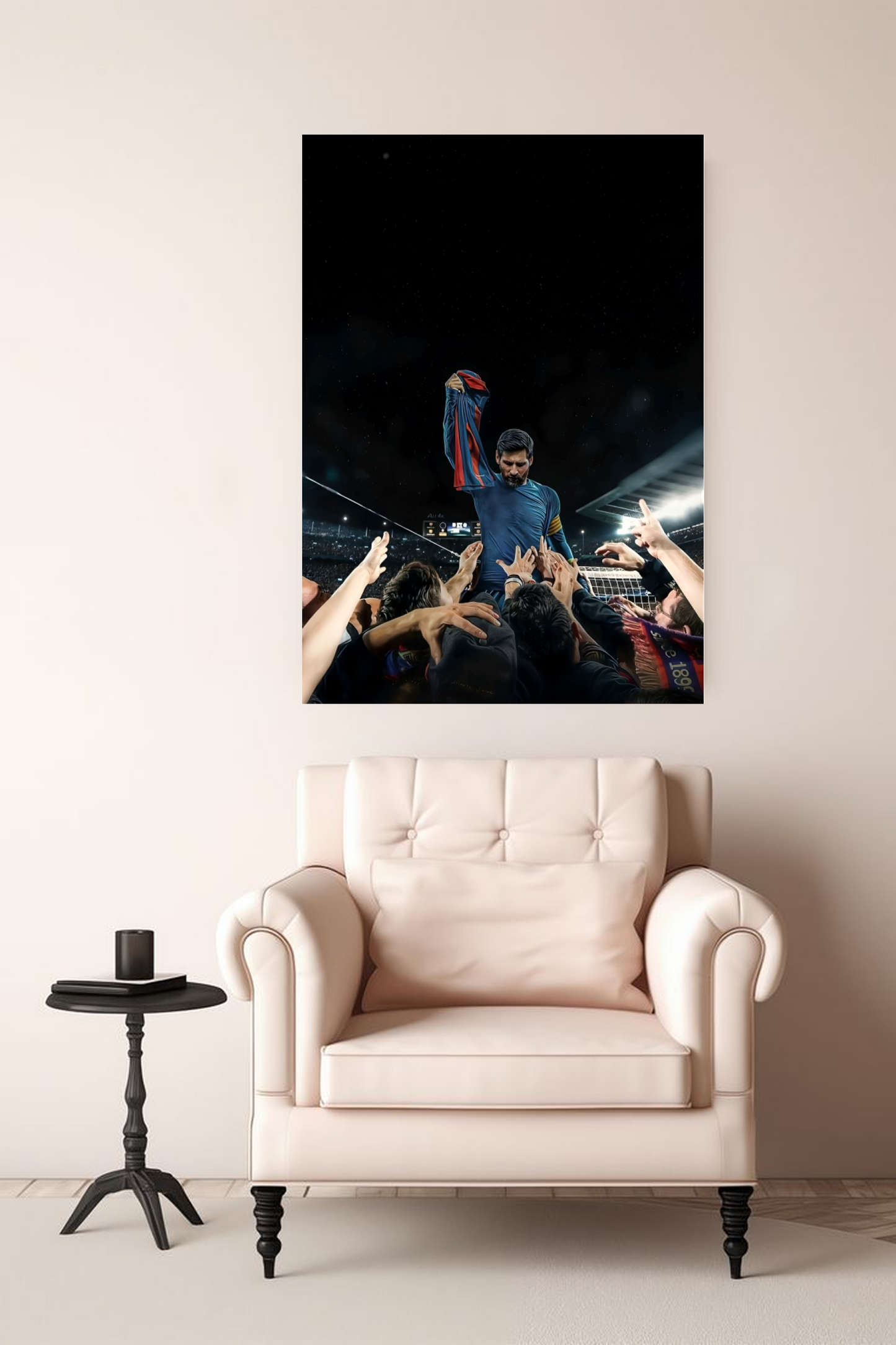 Lionel Messi Champion A4 Sticker Poster - Football Icon Art