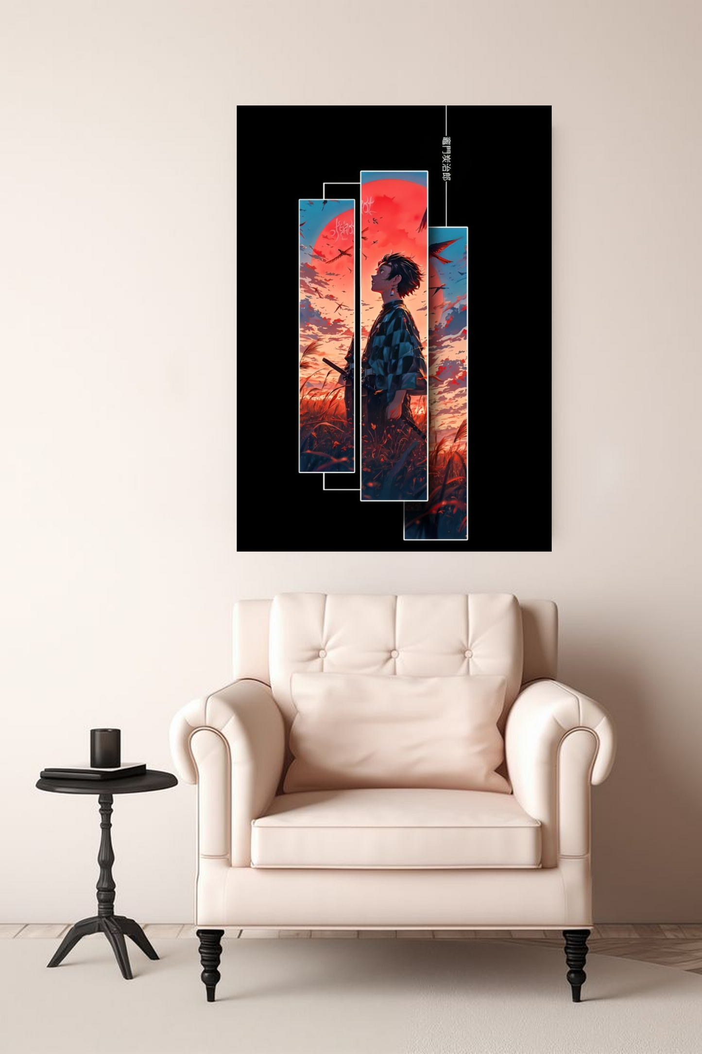 Tanjiro Kamado Sunset A4 Sticker Poster - Demon Slayer