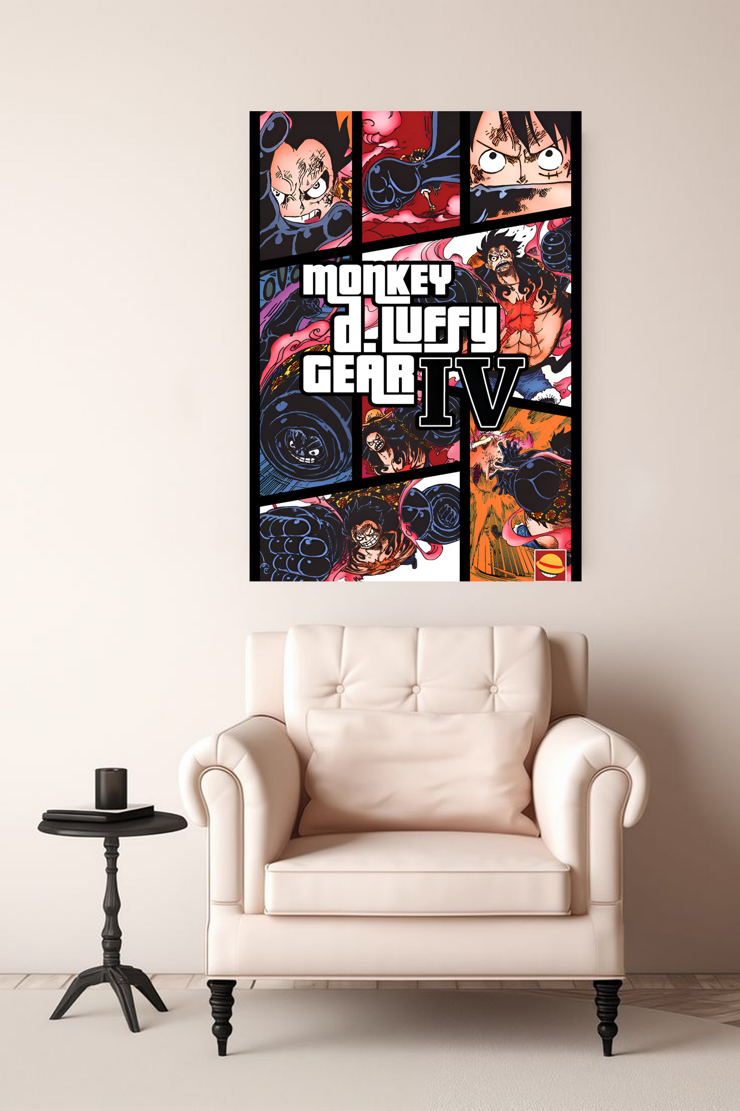 Monkey D. Luffy GEAR 4 Manga Panel Collage A4 Poster