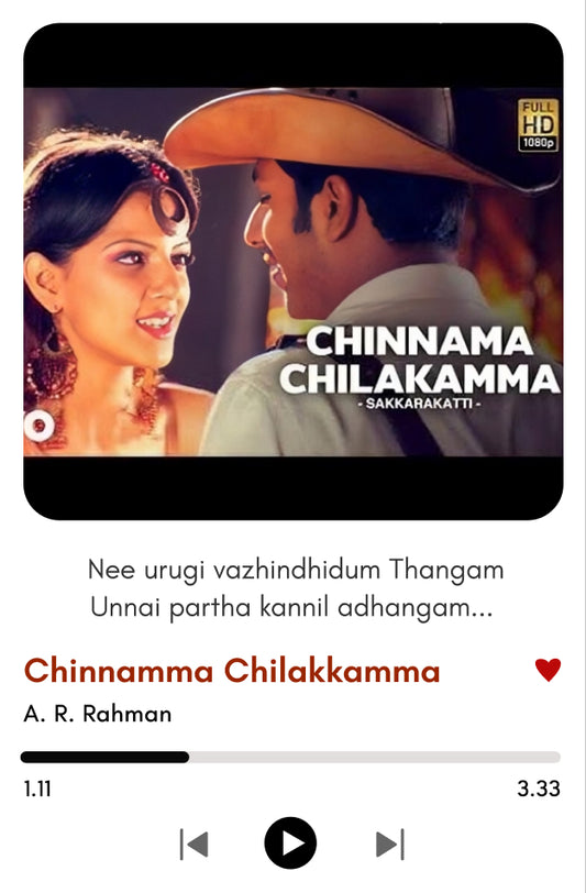 Chinnamma Chilakkamma Polaroid – A.R. Rahman Melody