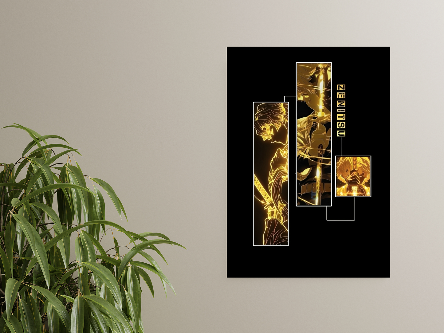 Zenitsu Thunder Breathing A4 Sticker Poster - Demon Slayer Art