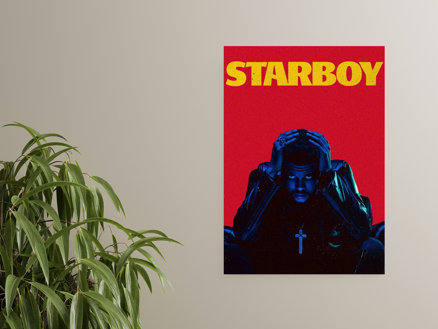 STARBOY Album Art A4 Sticker Poster - The Weeknd Aesthetic