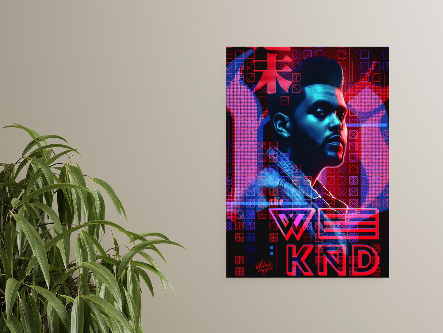The Weeknd Neon Cyberpunk A4 Sticker Poster Trilogy Vibe
