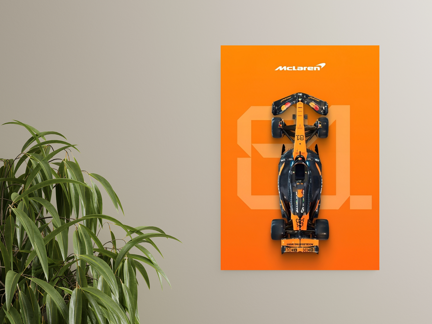 McLaren F1 Car A4 Sticker Poster - Aesthetic Racing Art