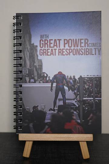 Spider Hero A6 Notebook – “With Great Power” Quote