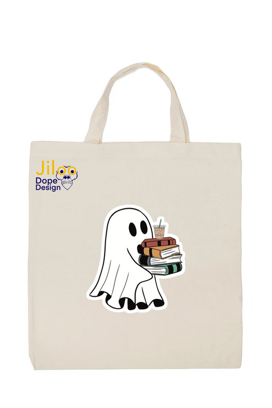 Cute Ghost Cotton Tote Bag Aesthetic Eco Friendly Bag
