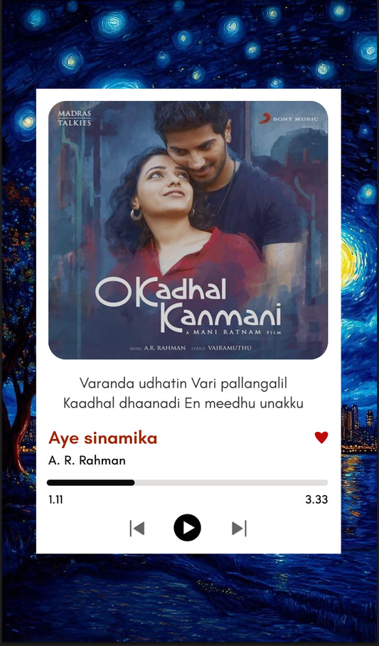 Aye Sinamika  |  Love in Every Frame | OK Kanmani