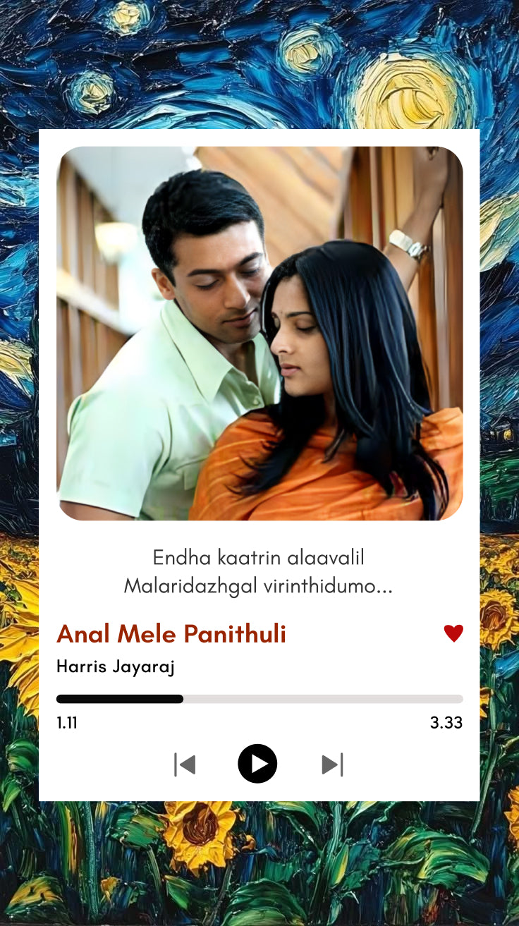 Anal Mele Panithuli – Vaaranam Aayiram Song Polaroid